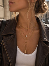 Colgante triple cadena cruz