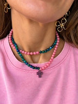 Collar / pulsera piedras cruz