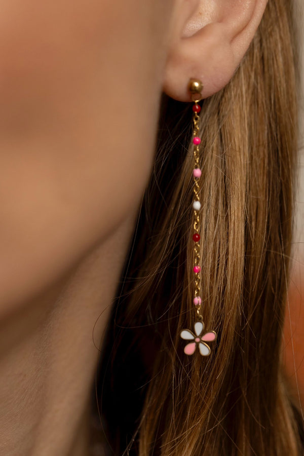 Pendientes Flor Rosa