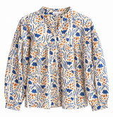 Camisa estampada azul/marrón