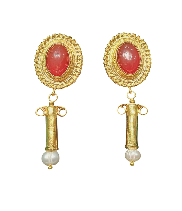 Pendientes Piedra Burdeos