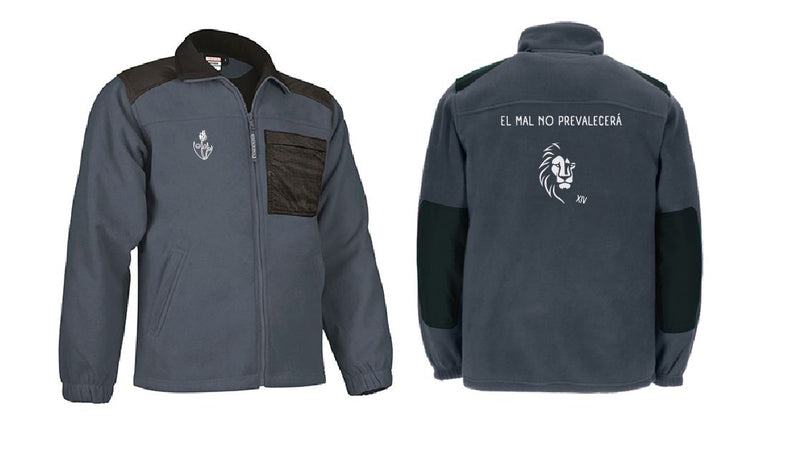 Chaqueta de manga larga con interior polar Solo Dios Anawim Gris