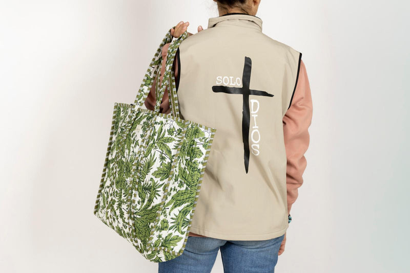 Bolso Tote Bag Verde Hojas