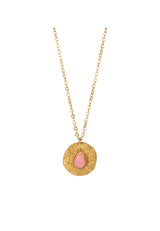 Colgante moneda rosa claro