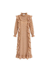 Vestido hojas marrón