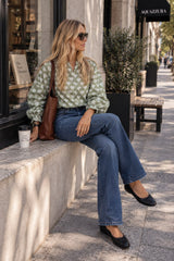 Camisa estampada verde