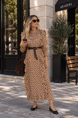 Vestido hojas marrón