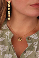 Colgante moneda rosa claro
