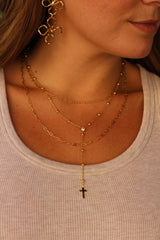 Colgante triple cadena cruz
