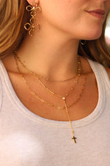 Colgante triple cadena cruz