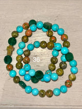 Rosario pulsera collar piedra plana