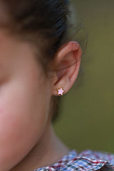 Pendientes estrella rosa