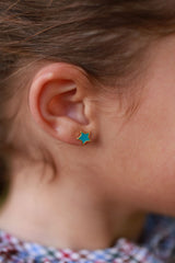 Pendientes estrella turquesa