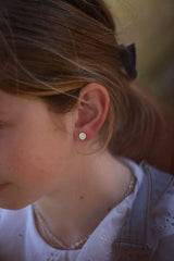 Pendientes carita feliz blanco