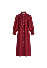 Vestido estampado granate