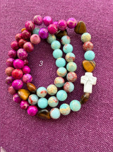 Rosario pulsera collar corazón
