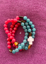 Rosario pulsera collar corazón