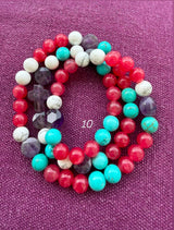 Rosario pulsera collar piedra plana