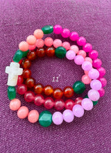 Rosario pulsera collar piedra plana