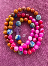 Rosario pulsera collar piedra plana