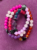 Rosario pulsera collar piedra plana