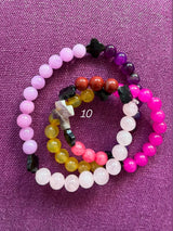 Rosario pulsera collar piedra plana