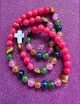 Rosario pulsera collar corazón