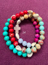 Rosario pulsera collar corazón