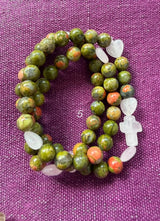 Rosario pulsera collar corazón