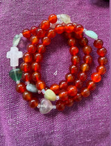 Rosario pulsera collar corazón