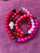 Rosario pulsera collar corazón