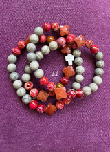 Rosario pulsera collar piedra plana