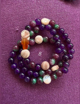 Rosario pulsera collar piedra plana