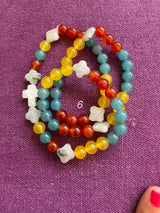 Rosario pulsera collar piedra plana