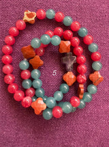 Rosario pulsera collar piedra plana