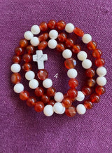Rosario pulsera collar piedra plana
