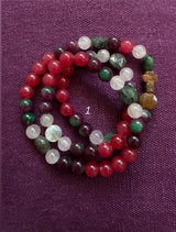Rosario pulsera collar piedra plana