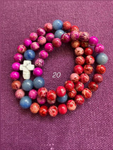 Rosario pulsera collar piedra redonda