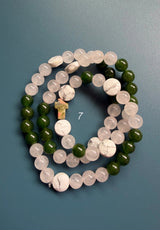 Rosario pulsera collar piedra plana