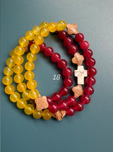 Rosario pulsera collar piedra plana