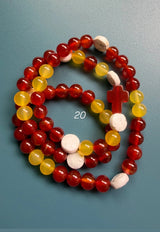 Rosario pulsera collar piedra plana