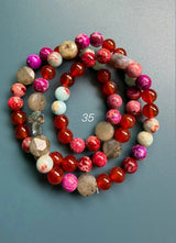 Rosario pulsera collar piedra plana
