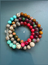 Rosario pulsera collar piedra redonda