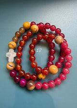 Rosario pulsera collar piedra redonda