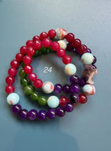 Rosario pulsera collar piedra redonda