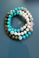 Rosario pulsera collar piedra redonda