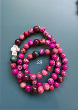 Rosario pulsera collar piedra redonda