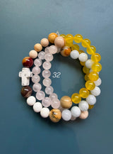 Rosario pulsera collar piedra redonda
