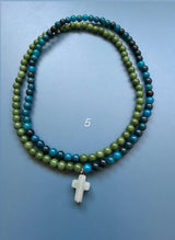 Collar / pulsera piedras cruz