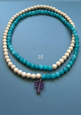Collar / pulsera piedras cruz